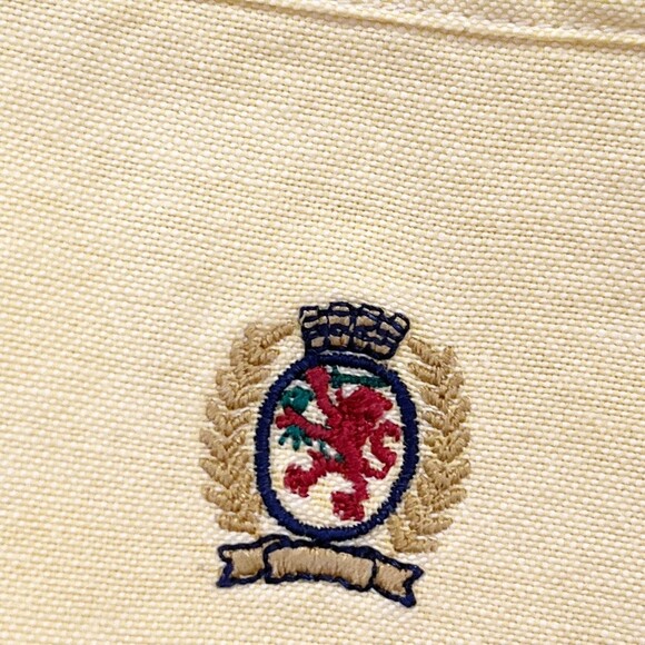 Tommy Hilfiger Yellow Oxford Cloth Button Front Shirt Cargo Pockets Cotton - Picture 5 of 7